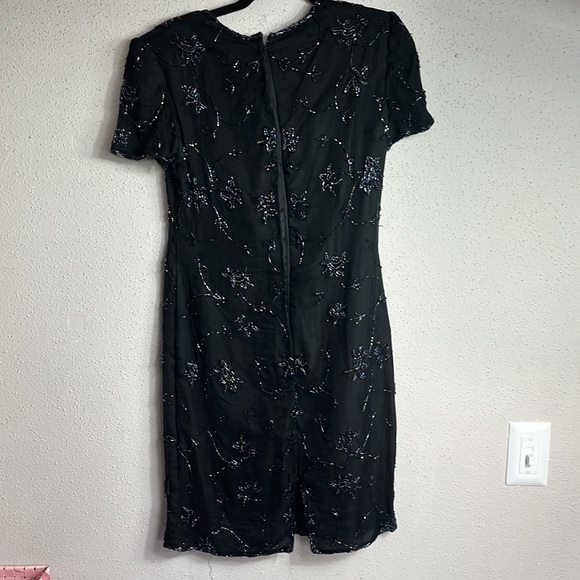 JMD New York silk lining short sleeve dress Zip back sequin detail size MP - Picture 7 of 8